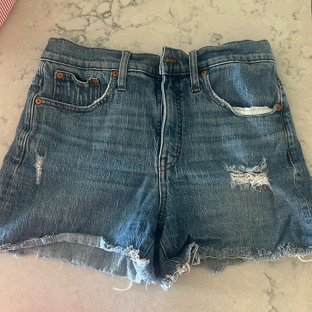 Madewell “high rise denim short”
